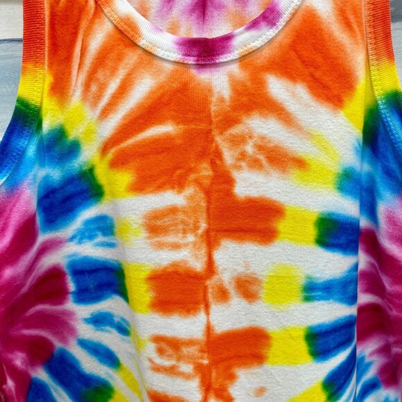 VTG Tie Dye Tank Top XL Womens Tank Top Cotton  XL Tie Dye Tank Top USA MDM XL - Picture 3 of 7